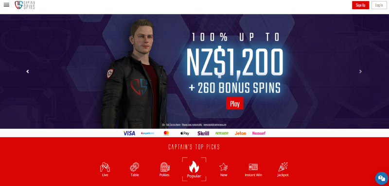 captain spins online casino new zealand