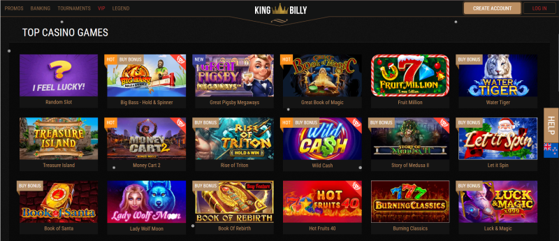 king billy online casino games