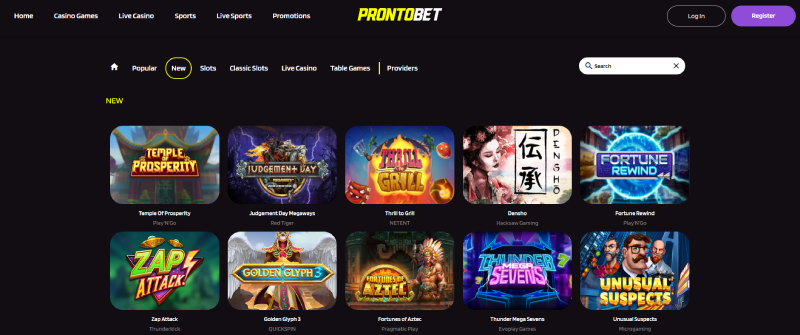 prontobet online casino games