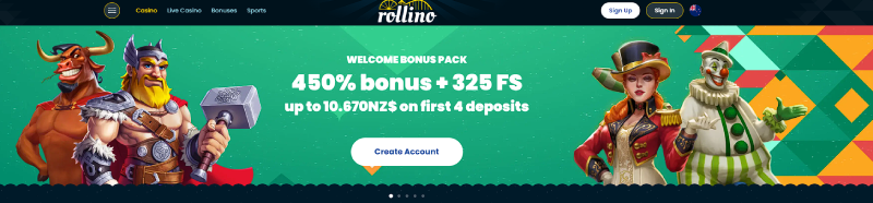 rollino casino welcome bonus