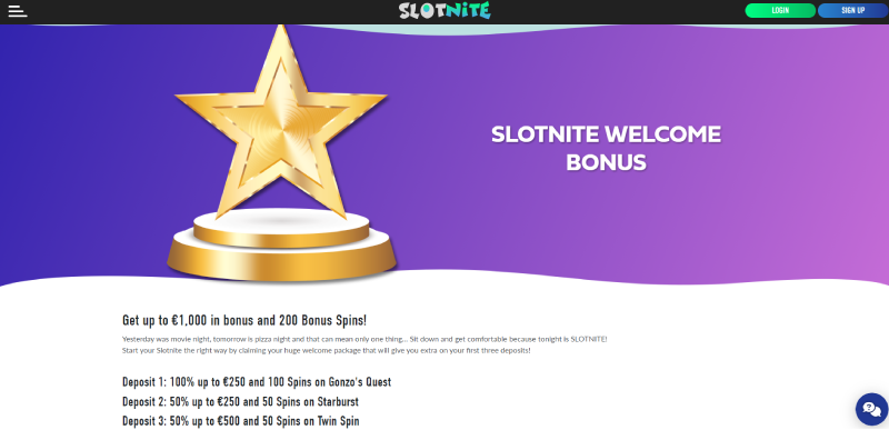 slotnite casino welcome bonus