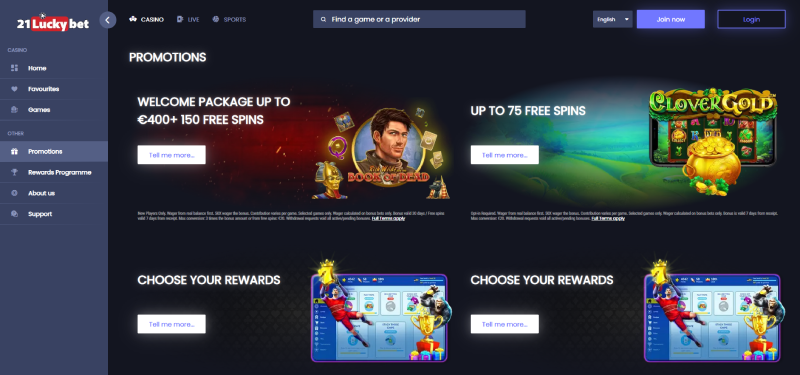 21luckybet casino promotions