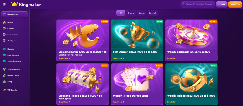 kingmaker online casino promotions
